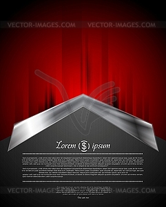 Grunge red background with metal arrow - vector image