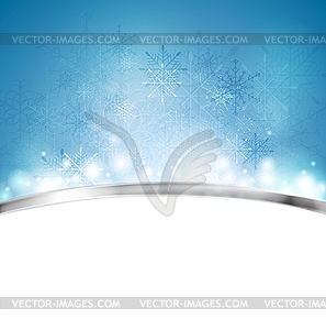 Christmas blue background with metal stripe - stock vector clipart