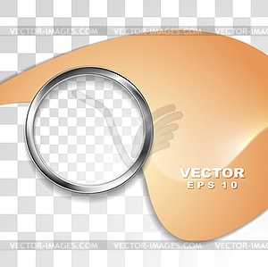 Abstract wavy flyer template with metal circle - vector clipart