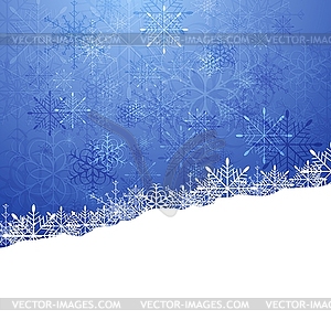 Christmas blue background with snowflakes - vector image