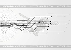 Grey hi-tech circuit board background - vector image