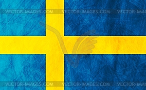 Swedish grunge flag - royalty-free vector image