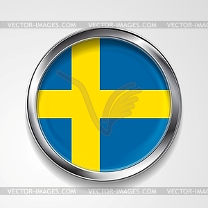 Swedish metal button flag - vector clipart