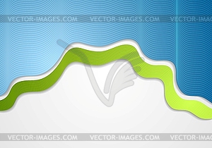 Зеленый голубой волнистый фон - изображение векторного клипарта