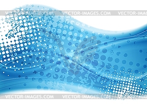 Синий фон гранж волны - векторное графическое изображение