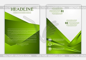 Абстрактный зеленый корпоративный технологический дизайн флаера - изображение в векторе