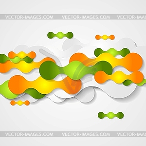 Orange and green circles shapes background - vector image