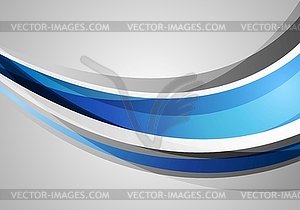 Синий и серый корпоративные волны фон - векторное изображение клипарта