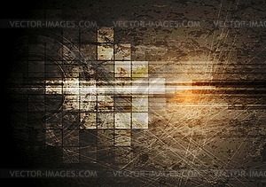 Grunge tech background - vector clip art