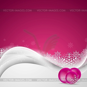 Bright abstract wavy Christmas background - vector image