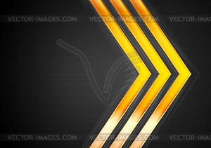 Orange glowing arrows - vector image