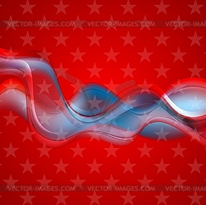 Abstract shiny waves USA background - royalty-free vector image