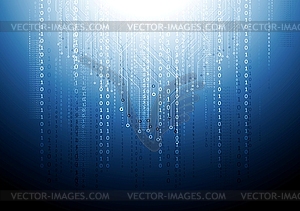 Dark blue circuit board tech background - vector EPS clipart