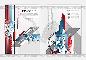 Technical flat flyer design - vector clipart