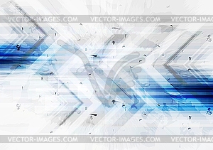 Grunge tech background with arrows - vector image