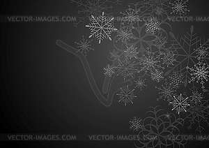 Черный и серый фон Рождество с снежинки - векторный клипарт EPS