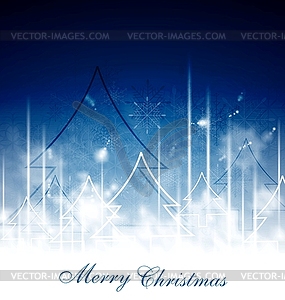 Blue Christmas art design - color vector clipart