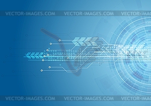 Синий яркий привет-тек печатной платы фон - изображение в векторе / векторный клипарт