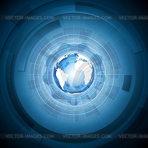 Bright technology blue background - vector image