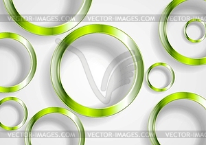 Green shiny circles - vector clip art