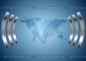 Синий технологический фон - векторное изображение