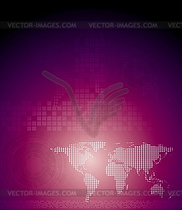 Abstract purple tech background - vector image