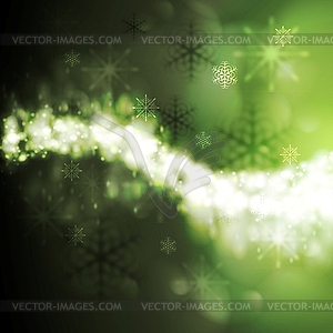 Abstract green iridescent Xmas background - vector image