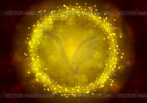 Bright yellow Christmas sparkling background - vector image