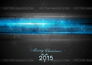 Blue glowing light Christmas background - vector clipart
