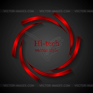 Abstract red metal logo design - vector clipart