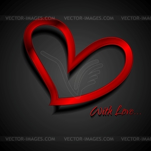 Valentine Day background with red metal hearts - vector clipart