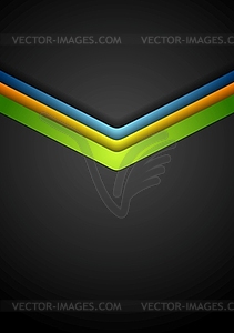 Colorful arrows on dark background - vector image