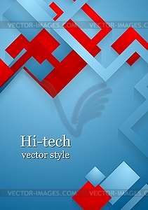 Abstract tech background with squares - vector image