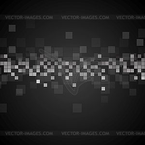 Dark tech background with squares - vector clipart