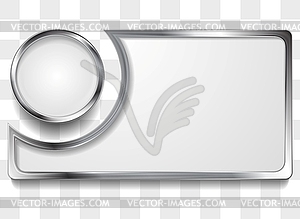 Metal silver frame background - vector clipart / vector image