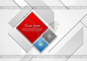 Abstract tech background with squares - vector clip art