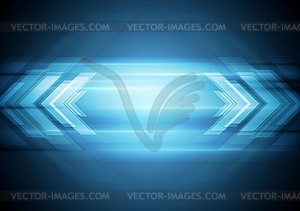 Abstract blue technology background with arrows - vector image