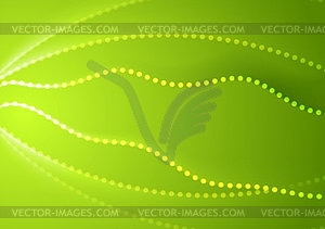Bright abstract green wavy background - vector image