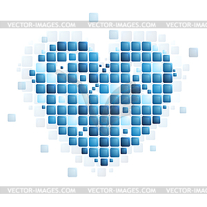 Tech abstract heart shape - vector clipart