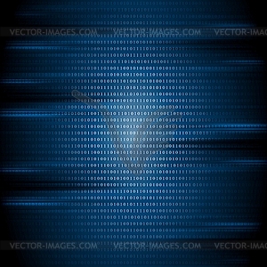 Dark blue binary code tech background - vector image