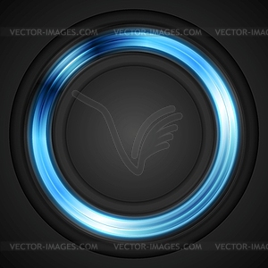 Blue glowing circle logo - vector image