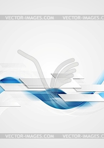 Blue shiny hi-tech motion waves background - vector clipart