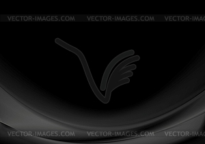 Темно-черный гладкий фон волны - векторное изображение EPS