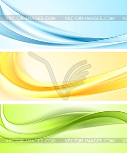 Shiny wavy banners - vector clip art