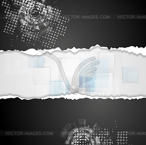 Grunge technical background with ragged edge paper - vector image