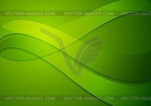 Bright green wavy background - vector image