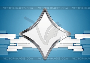 Blue hi-tech background with metal shape - vector image