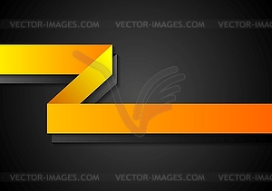 Dark abstract background with orange ribbon - vector clipart