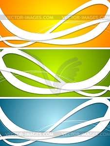 Bright abstract wavy banners - vector image