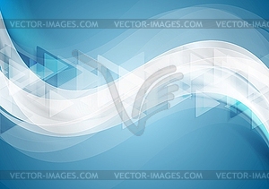 Abstract tech wavy geometric background - vector image